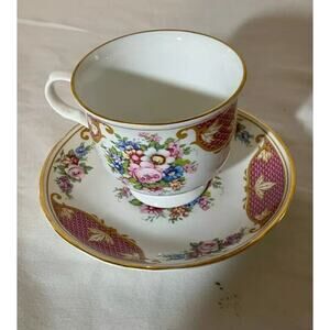 Cup & Saucer Crown Trent Richmond England Fine Bone China Floral Pattern